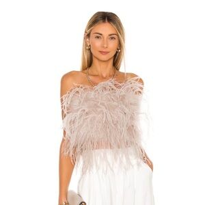 Lamarque Zania Ostrich Feathered Top - L